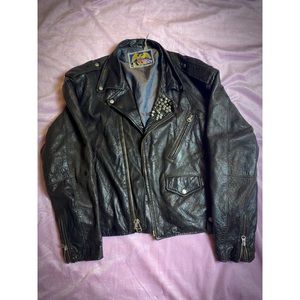 Premium real soft leather jacket with studded embellishment.